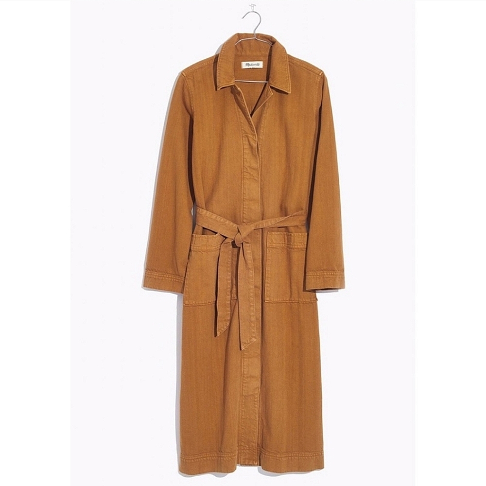 Madewell Denim Duster Coat: Garment Dyed Edition Size XS EUC Acorn